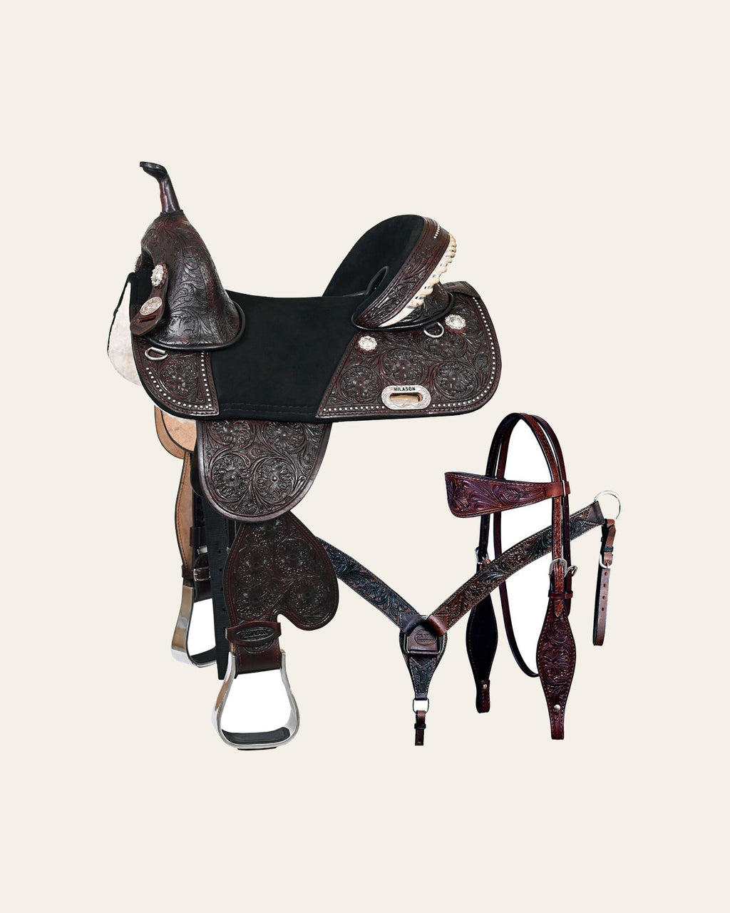 HILASON Western Horse Saddle Treeless American Leather Barrel | for Horses