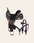 HILASON Western Horse Saddle Treeless American Leather Barrel | for Horses