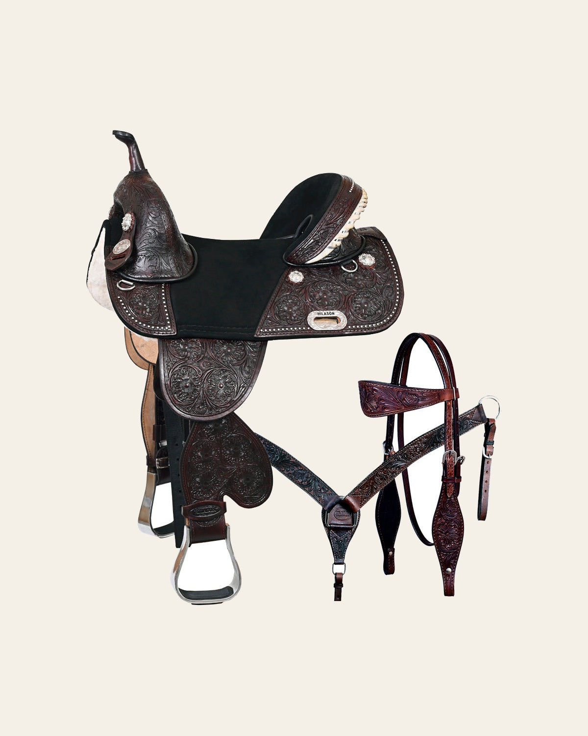 HILASON Western Horse Saddle Treeless American Leather Barrel | for Horses