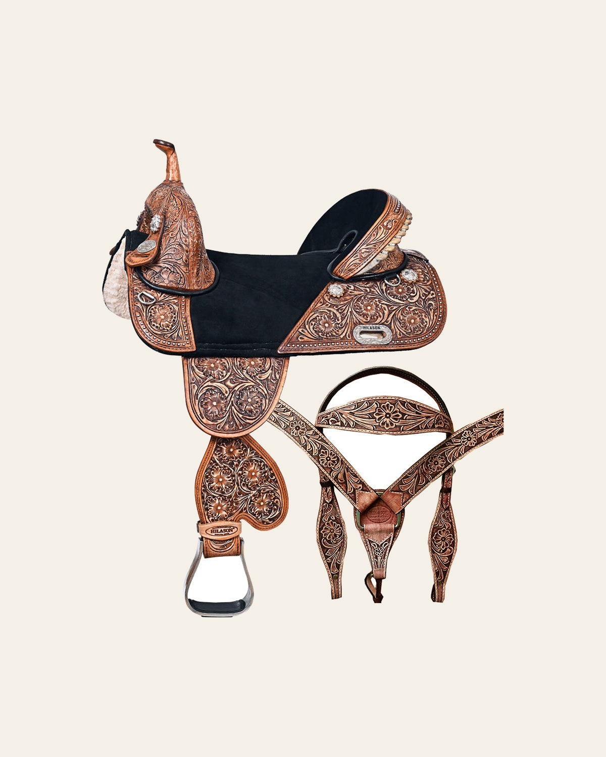 HILASON Western Horse Saddle Treeless American Leather Barrel Racing | for Horses