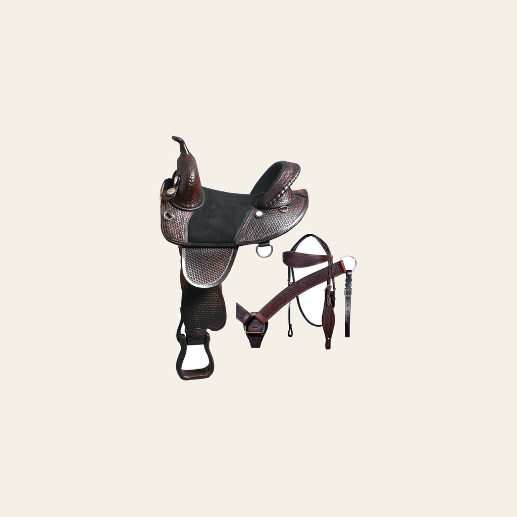 HILASON Western Horse Saddle Treeless American Leather Trail Barrel Tack | for Horses