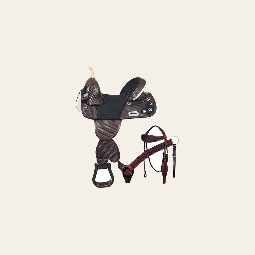 HILASON Western Horse Saddle Treeless American Leather Trail Barrel Tack | for Horses