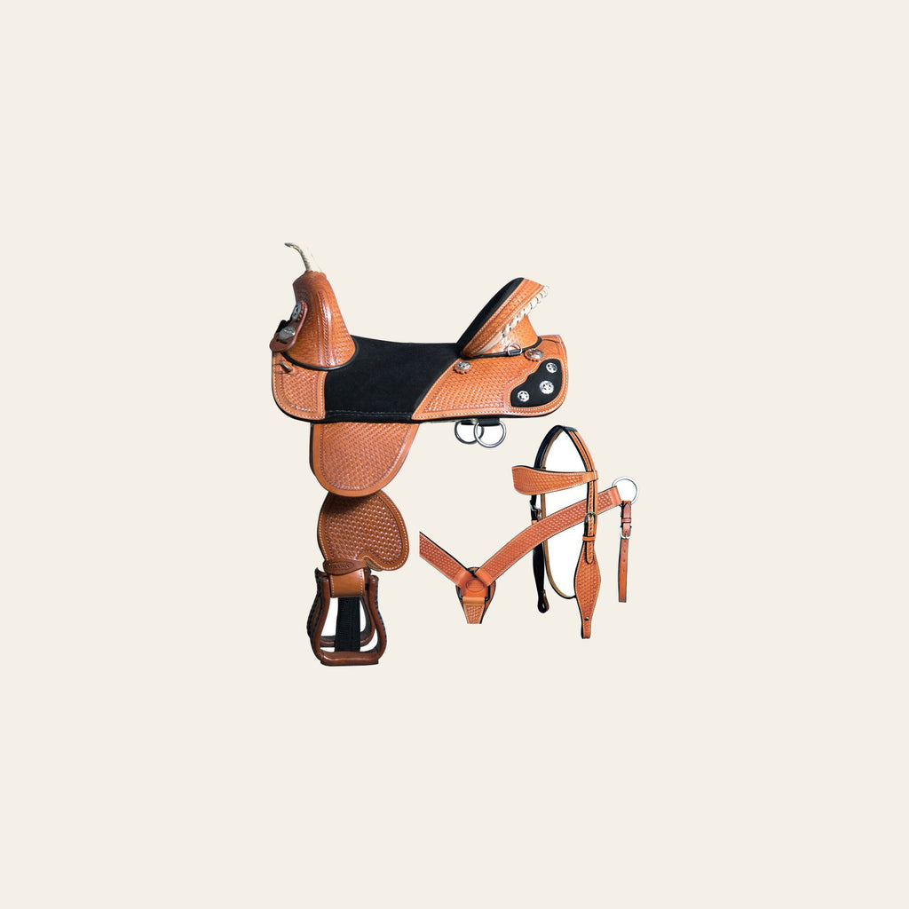 HILASON Western Horse Saddle Treeless American Leather Trail Barrel Tack | for Horses