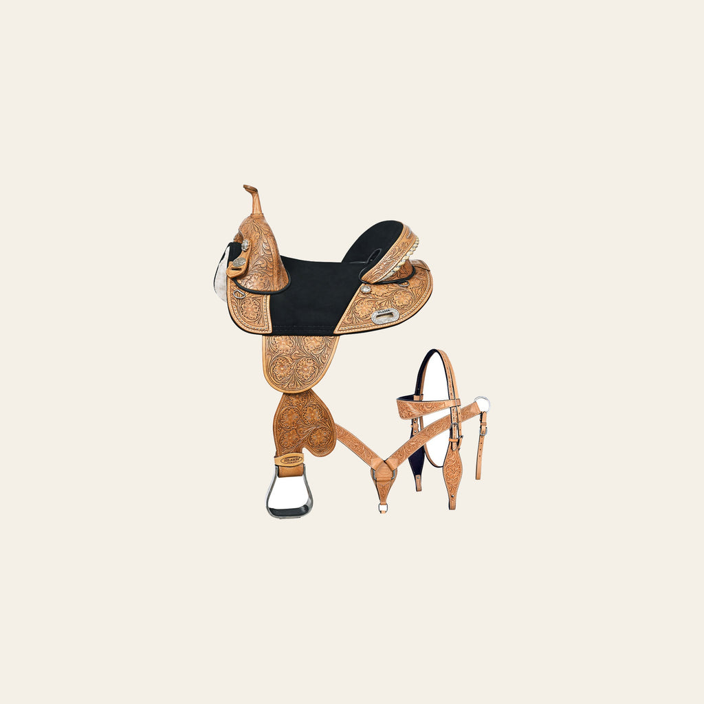 HILASON Western Horse Saddle Treeless American Leather Trail Barrel Tack | for Horses