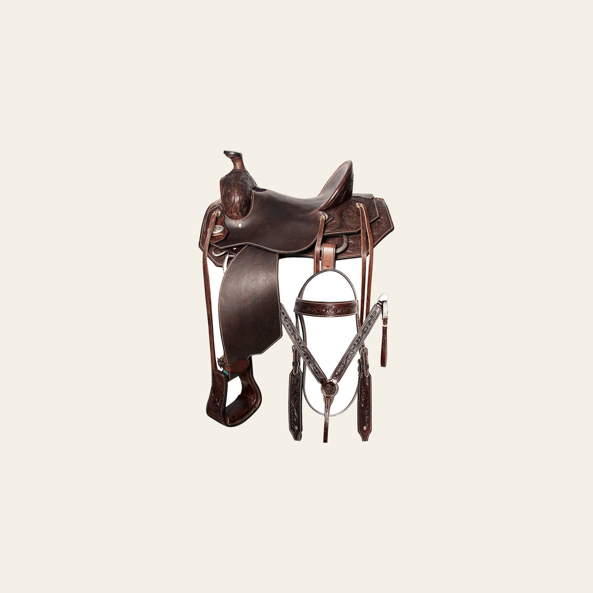 15 In HILASON Western Horse Saddle Leather Ranch Roping Cowboy | Treeless for Horses Skirting