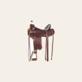 HILASON Western Horse Saddle American Leather Ranch Roping Trail Dark Brown | Hand Tooled Wade & For Horses