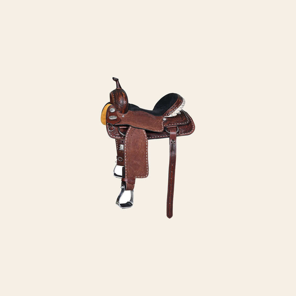 HILASON Western Horse Barrel Racing Saddle Trail American Leather | for Horses