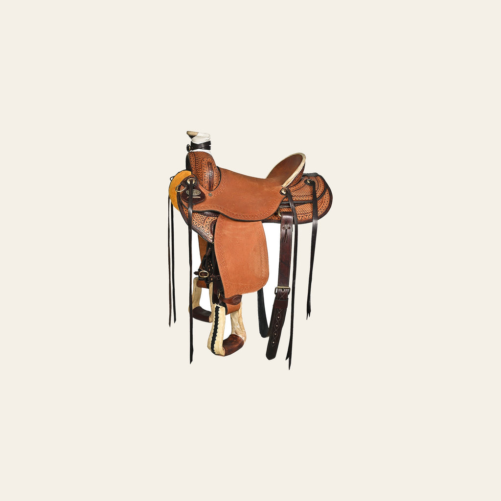 HILASON Western Horse Saddle American Leather Wade Ranch Roping Brown | Hand Tooled & For Horses
