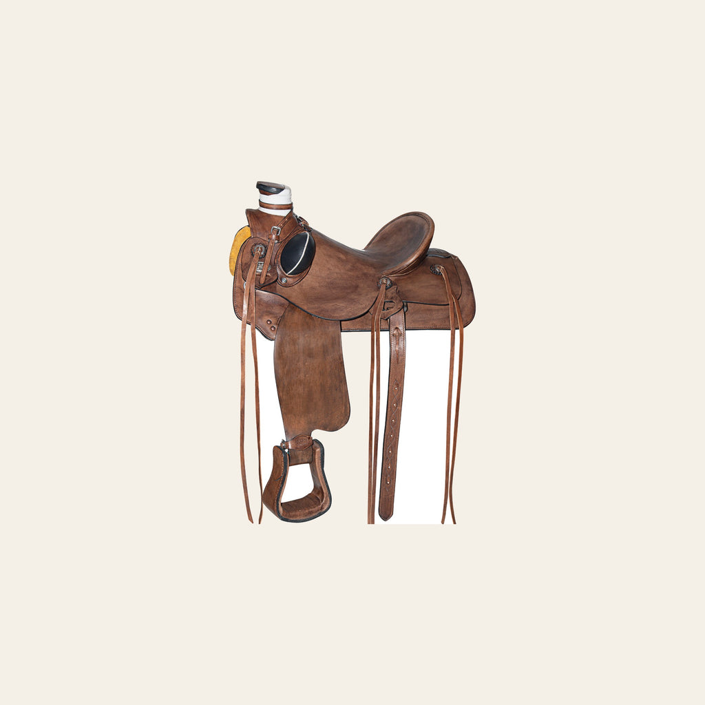 HILASON Western Horse Saddle American Leather Wade Ranch Roping Dark Brown | Hand Tooled & For Horses