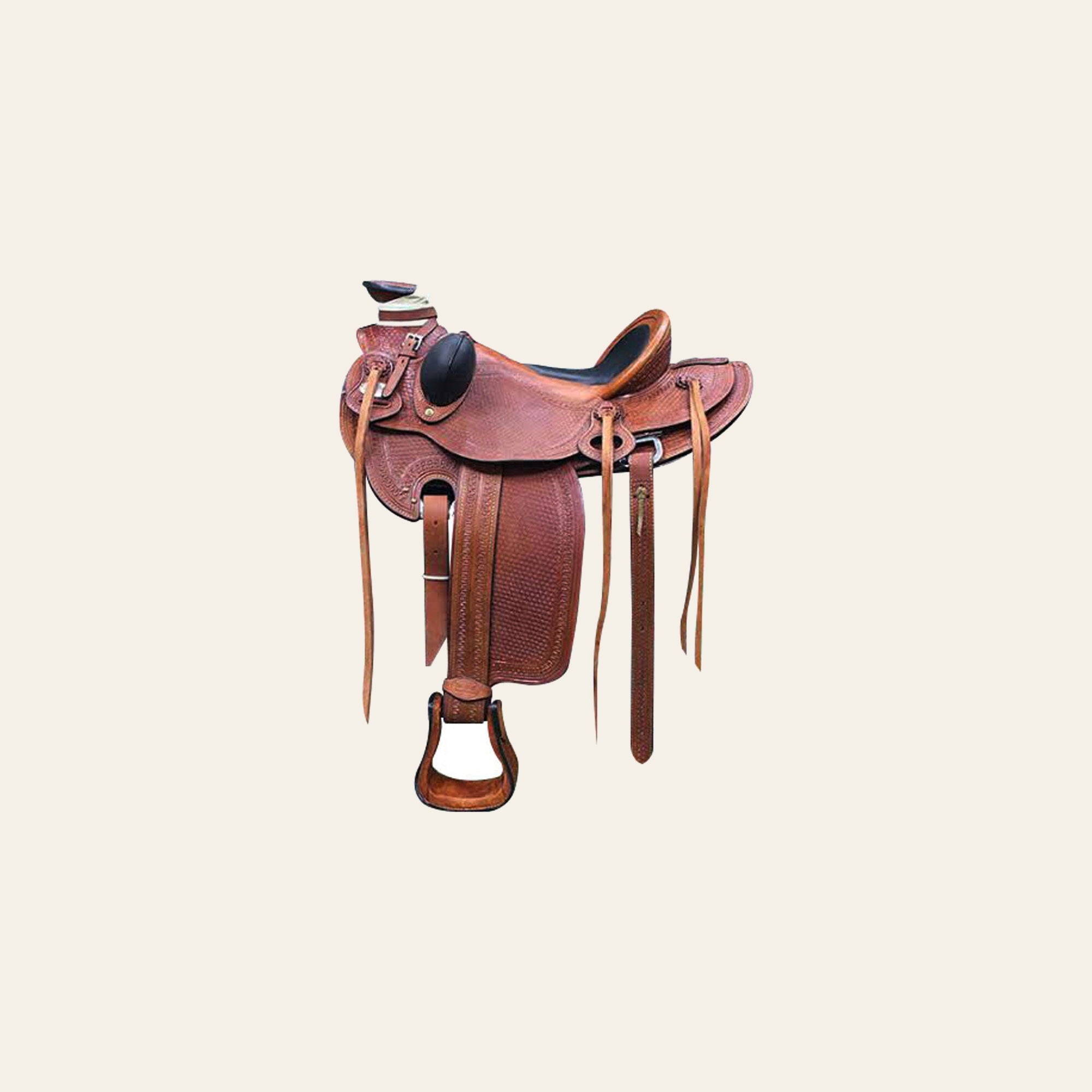 HILASON Western Horse Saddle American Leather Wade Ranch Roping Mahogany | Hand Tooled & For Horses