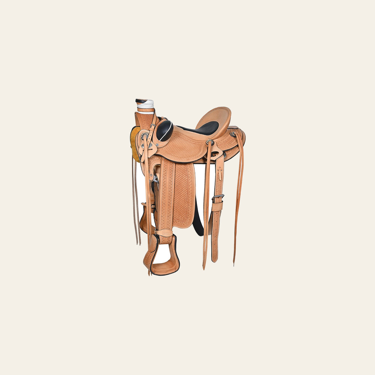 HILASON Western Horse Saddle American Leather Wade Ranch Roping Tan | Hand Tooled & For Horses