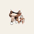 HILASON Western Horse Treeless Saddle American Leather Trail Barrel Tack | for Horses