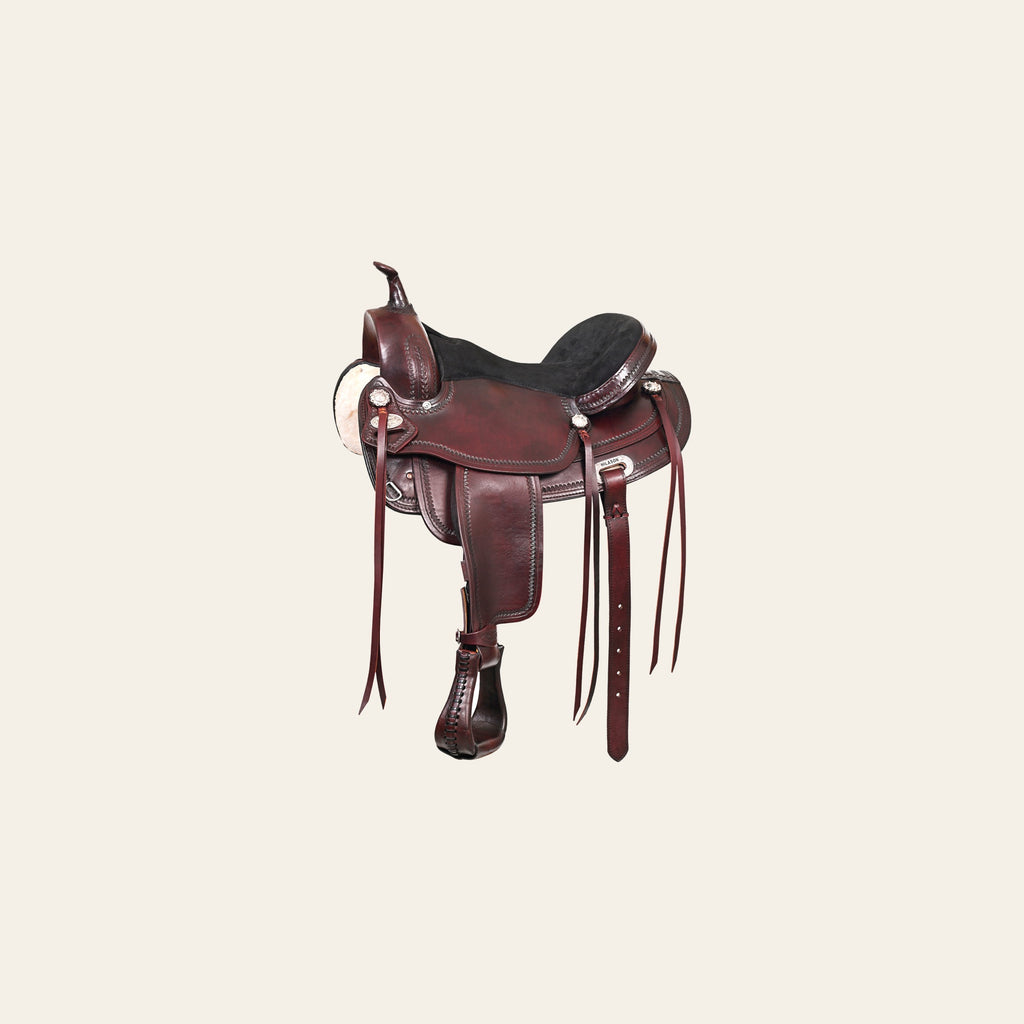 HILASON Western Horse Treeless Saddle American Leather Trail | Barrel for Horses