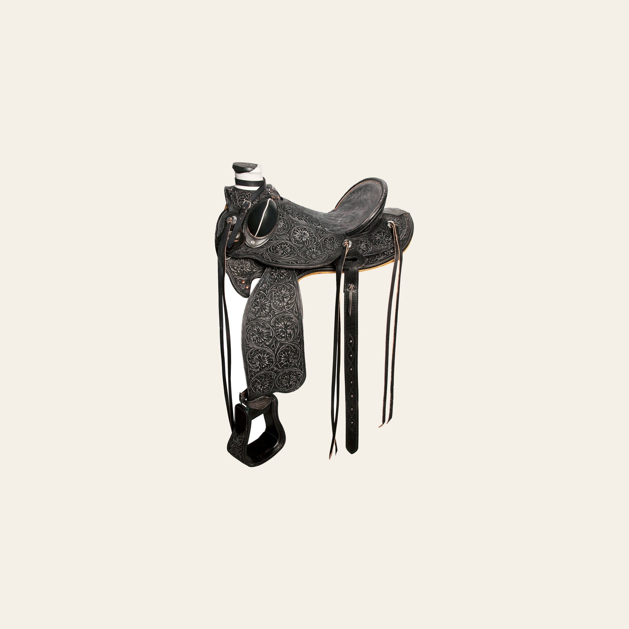 HILASON Western Horse Wade Saddle American Leather Ranch Roping Antique Black | Hand Tooled & For Horses