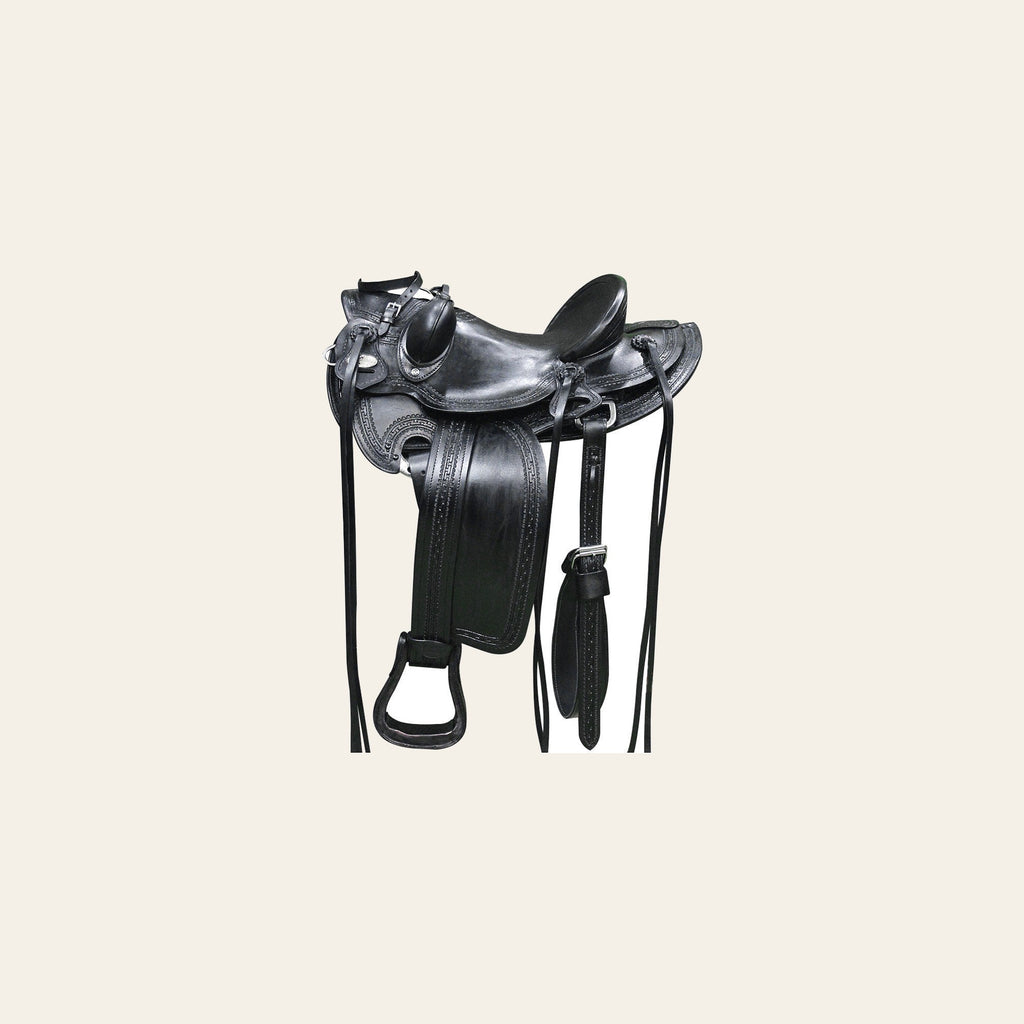 HILASON Western Horse Wade Saddle American Leather Ranch Roping Black | Hand Tooled & For Horses