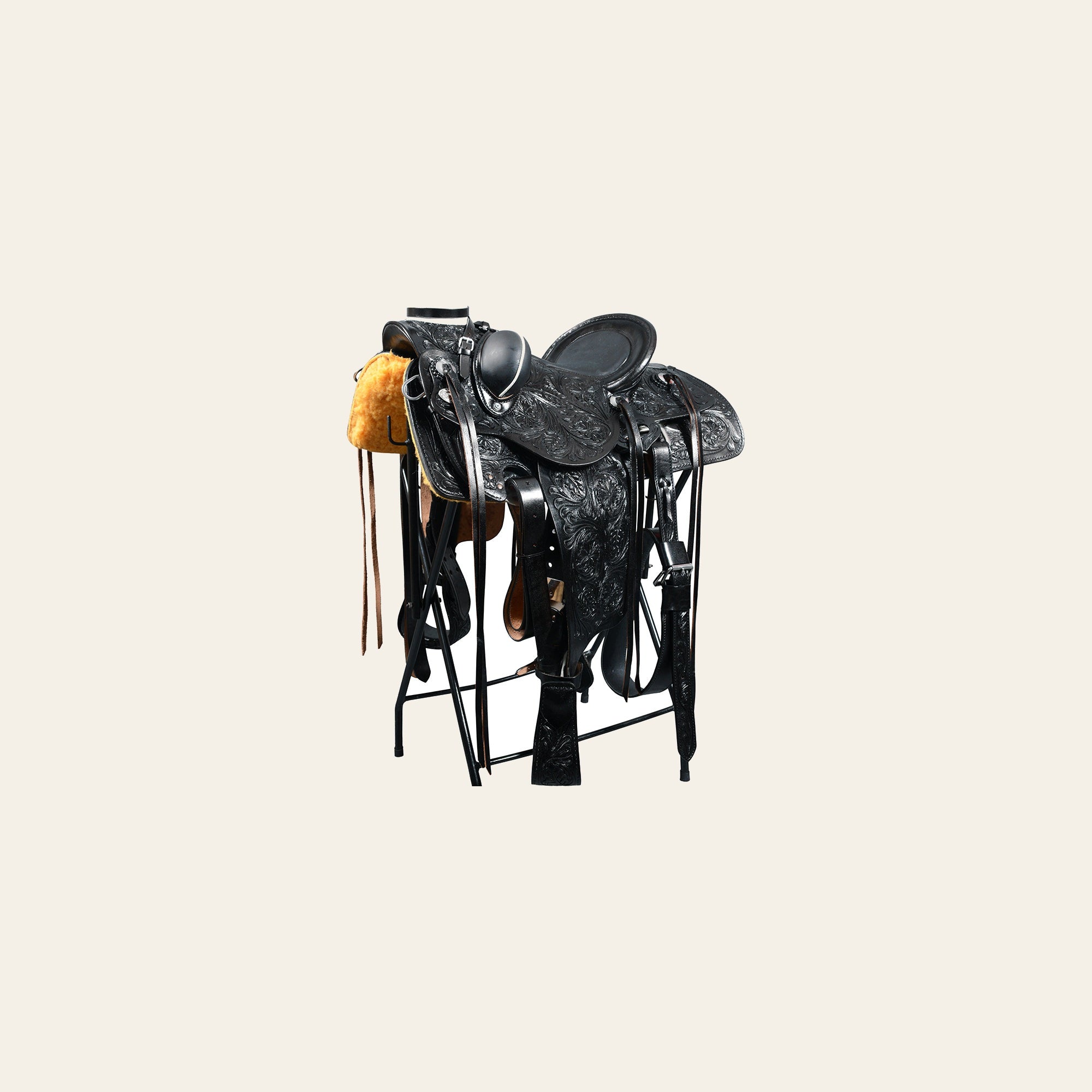 HILASON Western Horse Wade Saddle American Leather Ranch Roping Black | Hand Tooled & For Horses