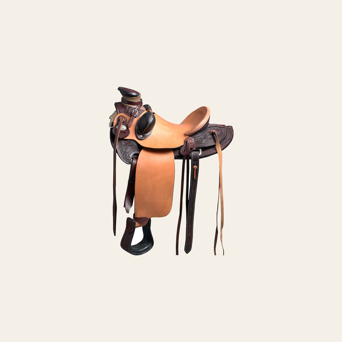 HILASON Western Horse Wade Saddle American Leather Ranch Roping Dark Brown | Hand Tooled & For Horses