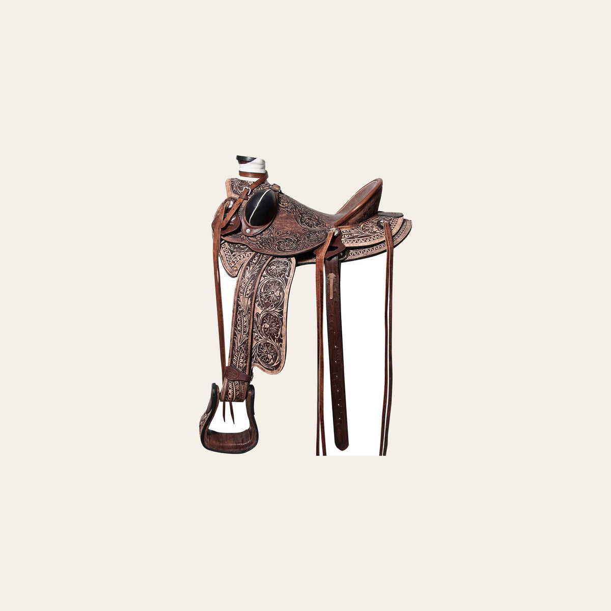 HILASON Western Horse Wade Saddle American Leather Ranch Roping Dark Brown | Hand Tooled & For Horses