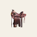 HILASON Western Horse Wade Saddle American Leather Ranch Roping Mahogany | Hand Tooled & For Horses