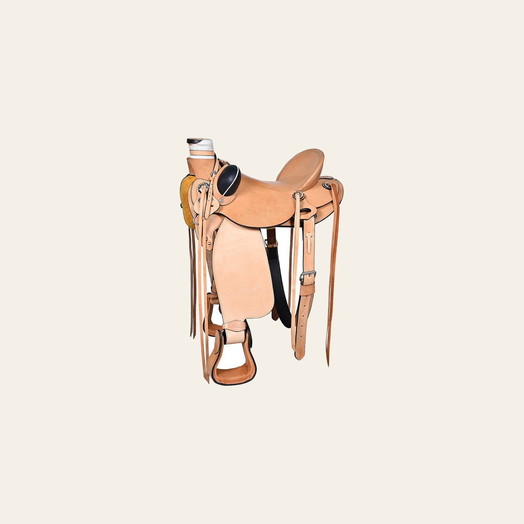 HILASON Western Horse Wade Saddle American Leather Ranch Roping Tan | Hand Tooled & For Horses