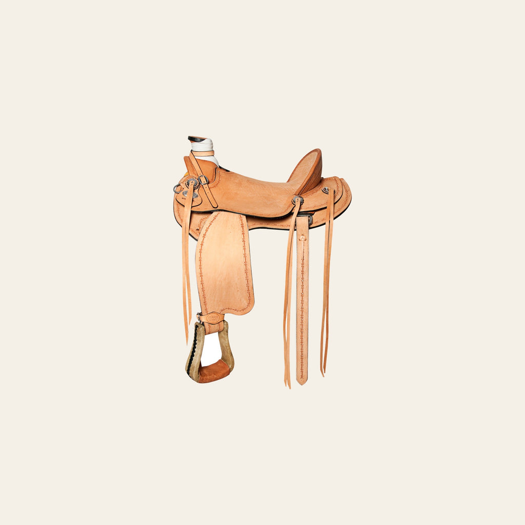 HILASON Western Horse Wade Saddle American Leather Ranch Roping Tan | Hand Tooled & For Horses
