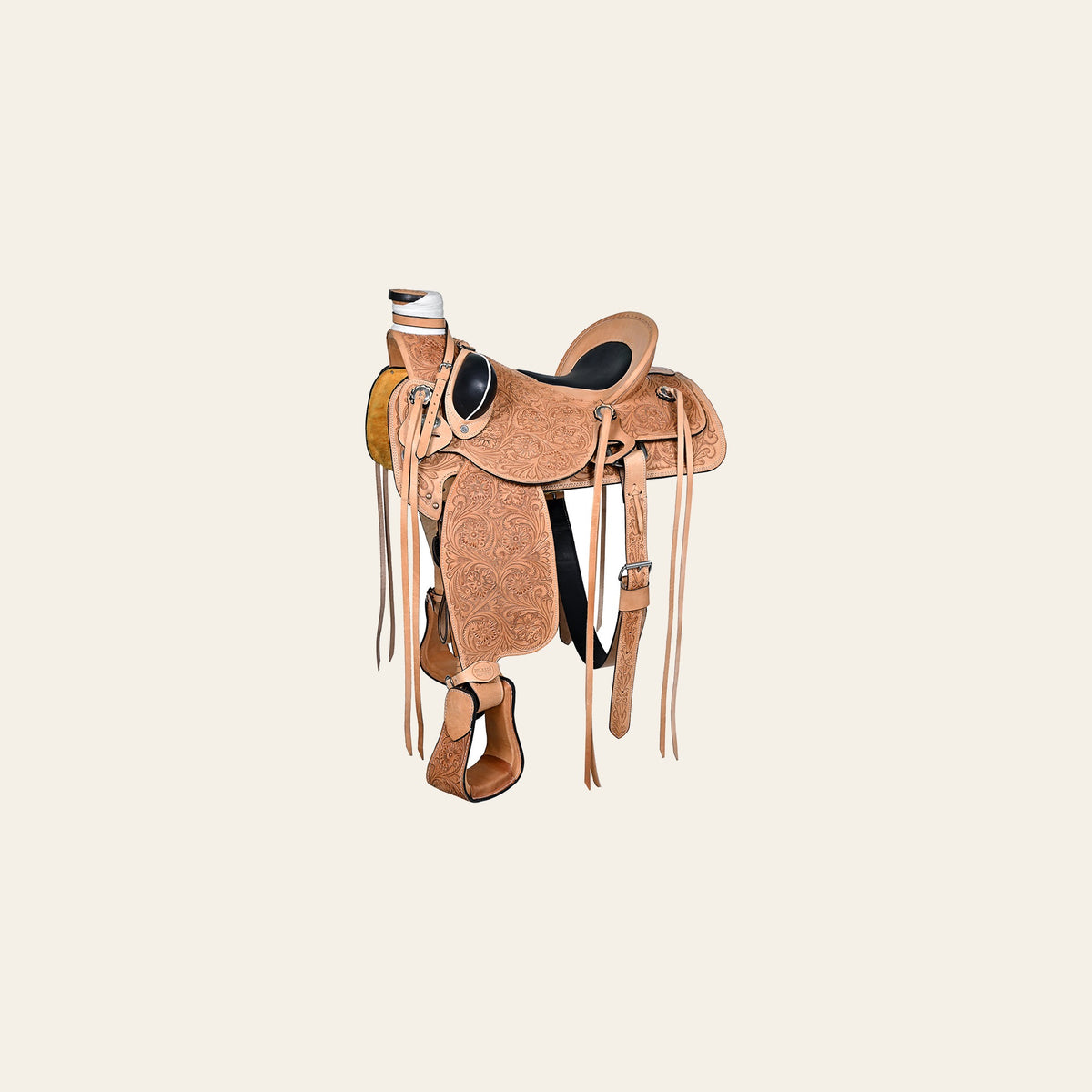 HILASON Western Horse Wade Saddle American Leather Ranch Roping Tan | Hand Tooled & For Horses