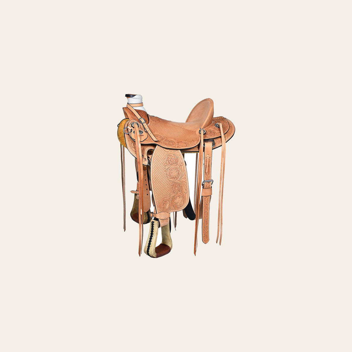 HILASON Western Horse Wade Saddle American Leather Ranch Roping Tan | Hand Tooled & For Horses