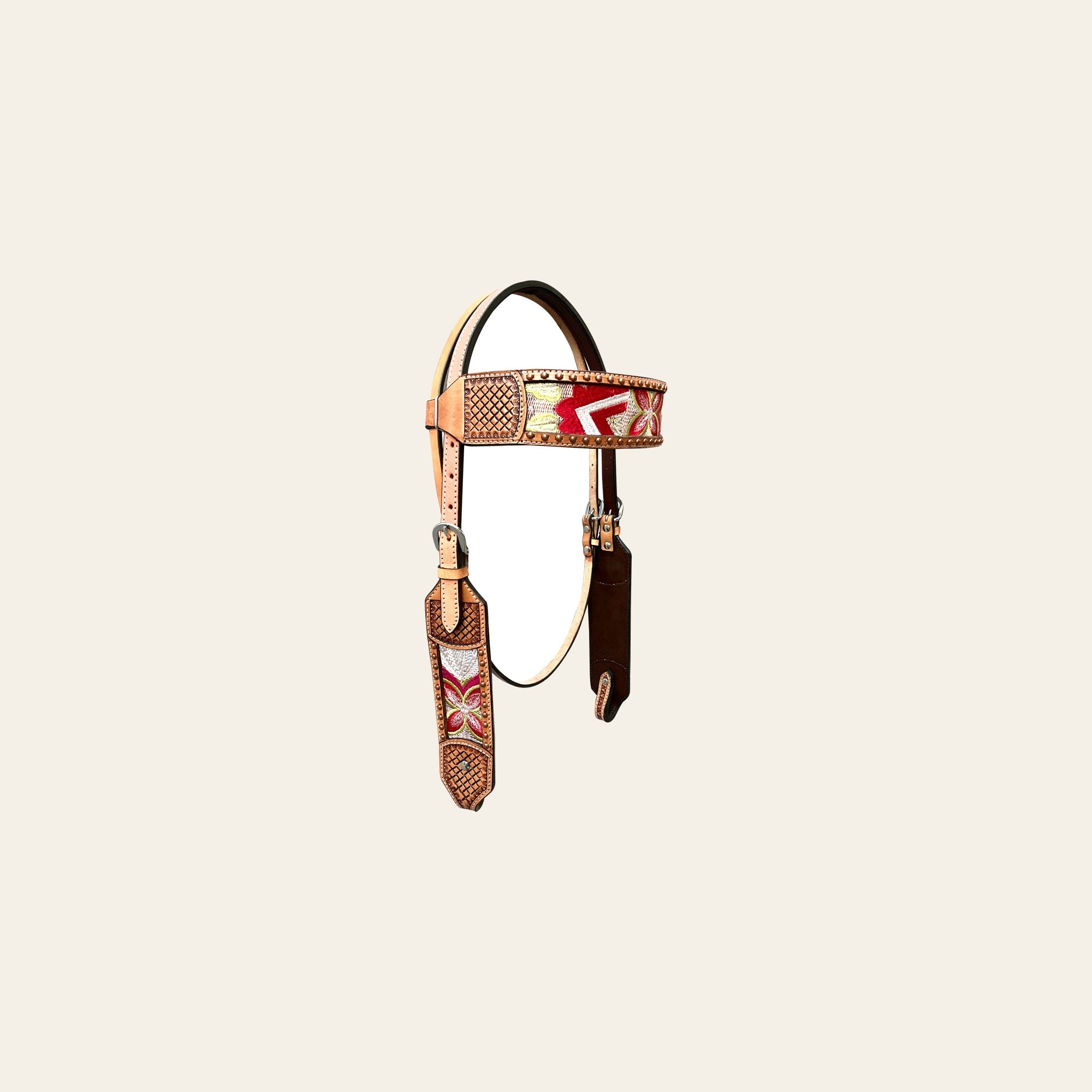 Bar H Equine Western Leather Horse Headstall & Breast Collar Brown