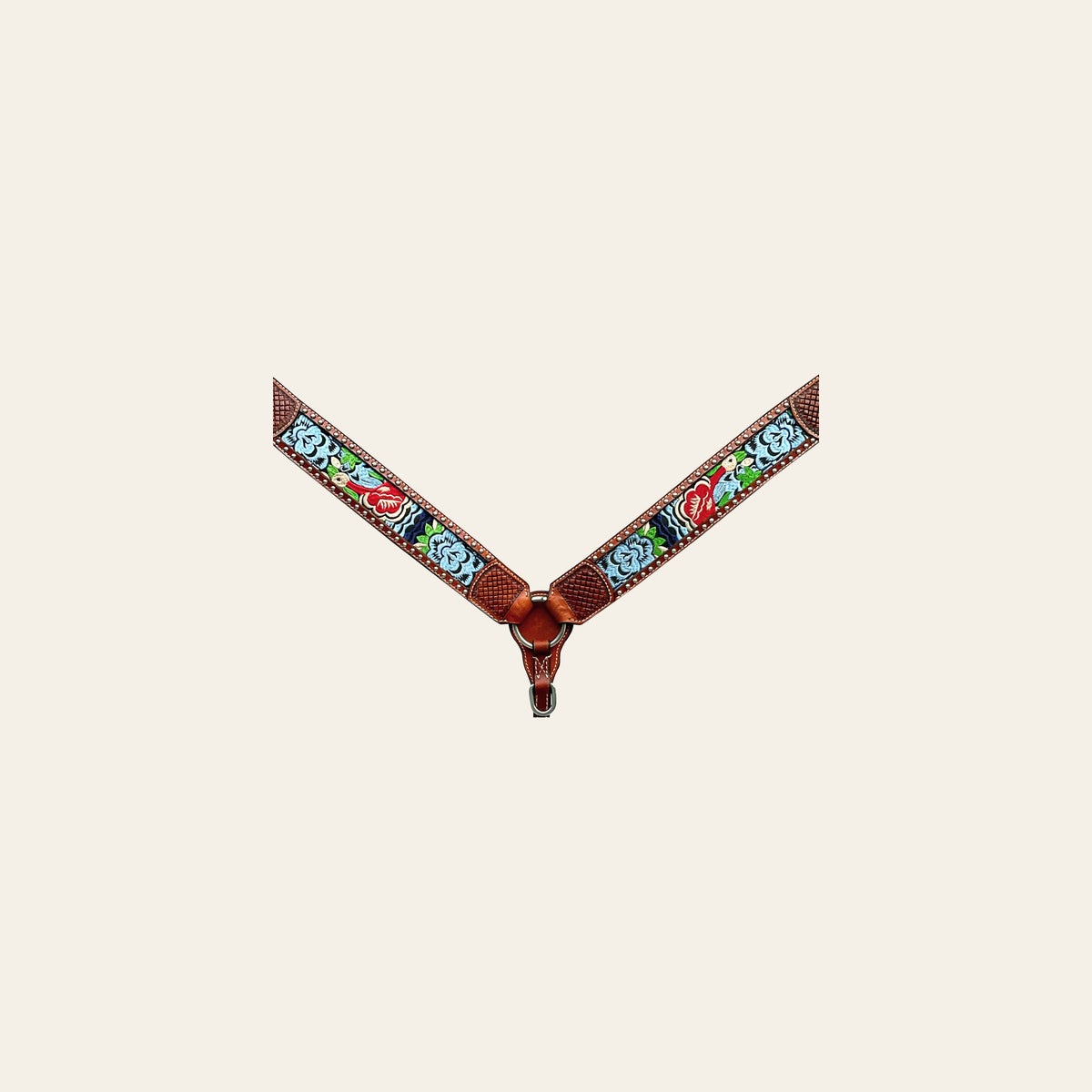 Bar H Equine Western Leather Horse Headstall & Breast Collar Brown