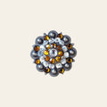 1.5" Hilason Western Style Silver Berry Rhinestone Bling Tack Headstall Saddle Concho Yellow