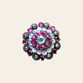 HILASON Western Screw Back Concho Ab Pink Crystal Rodeo Bling Cowgirl Amethyst & Light Sapphire color