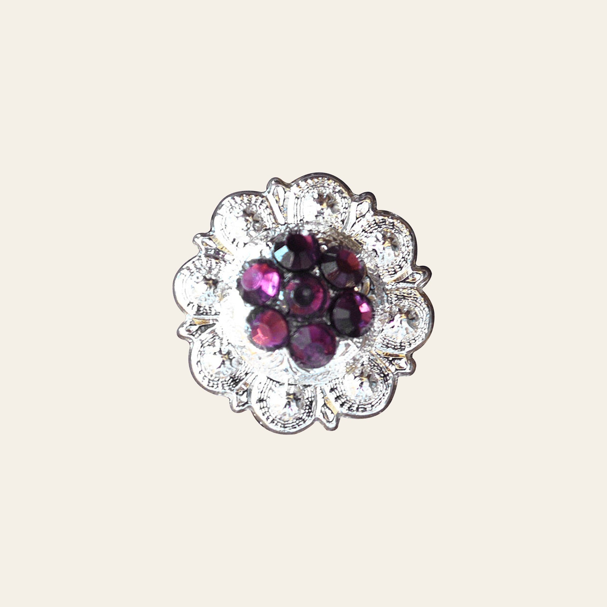 HILASON Western Screw Back Concho Crystal Amethyst Berry Saddle Bling Cowgirl | Belt Slotted Conchos