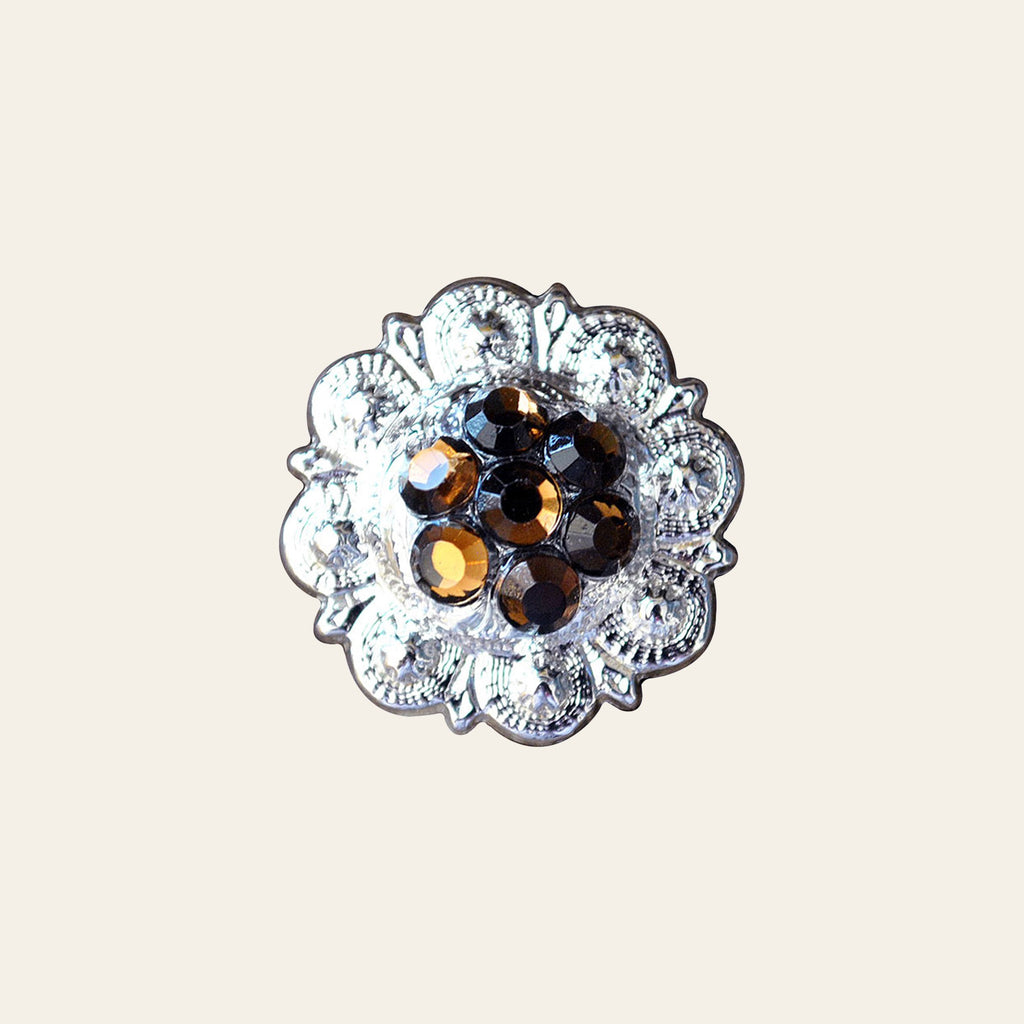 HILASON Western Screw Back Concho Crystal Berry Brown Saddle Bling Cowgirl | Belt Slotted Conchos