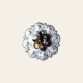 HILASON Western Screw Back Concho Crystal Berry Brown Saddle Bling Cowgirl | Belt Slotted Conchos