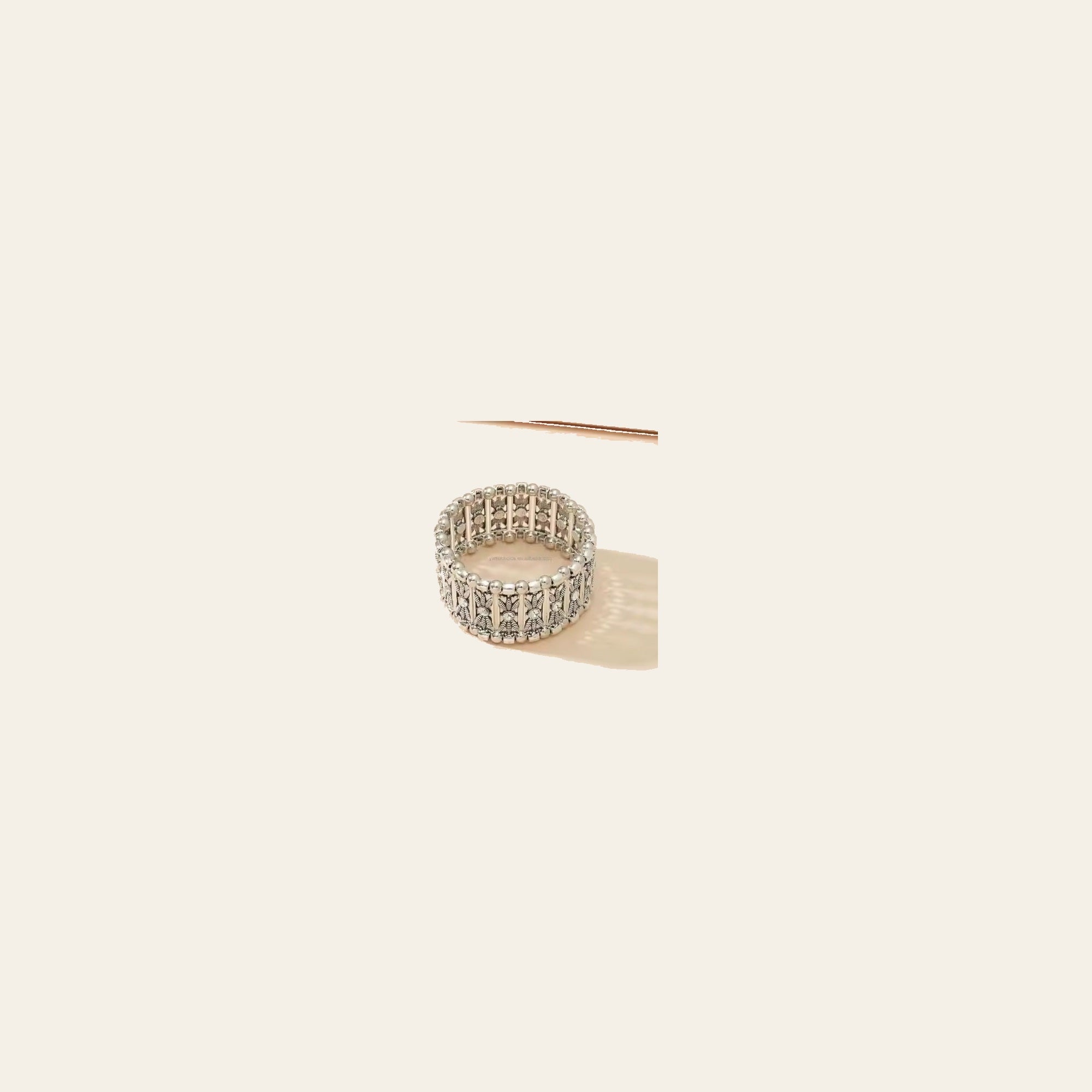 Western Silver Leaf and Bead Fashion Bracelets  - Clear