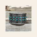 Western Silver Wide Fashion Bracelets  -  Turquoise
