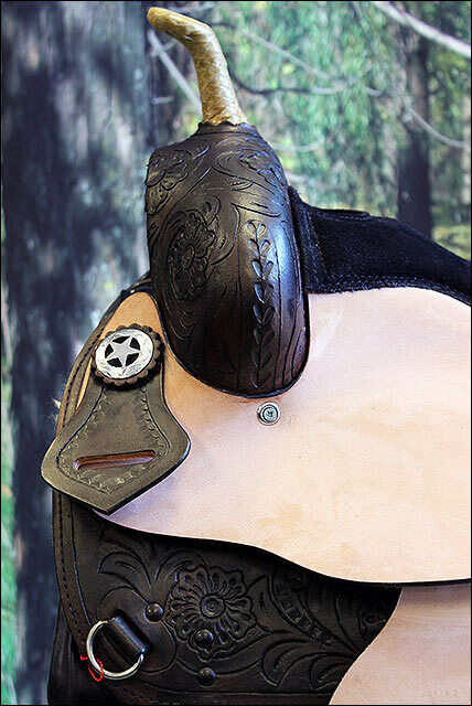 HILASON Western Horse Treeless Trail Barrel American Leather Saddle | for Horses