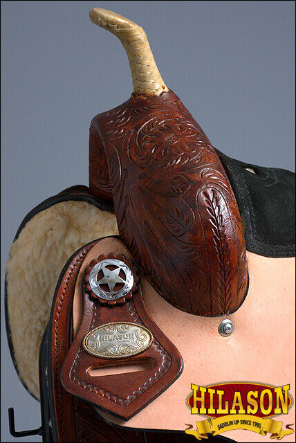 HILASON Western Horse Treeless Trail Barrel American Leather Saddle | for Horses
