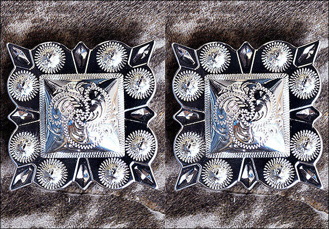 Western Screw Back Concho German Silver 1.25 In Square Cowgirl S Hilason