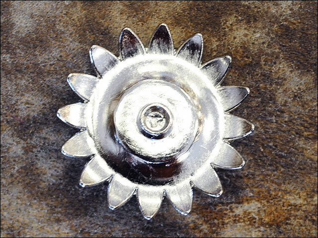 Western Screw Back Concho White Enamel Stone Floral Saddle Bling