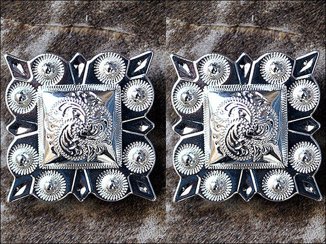 Western Screw Back Concho German Silver 1 In Square Cowgirl S Hilason