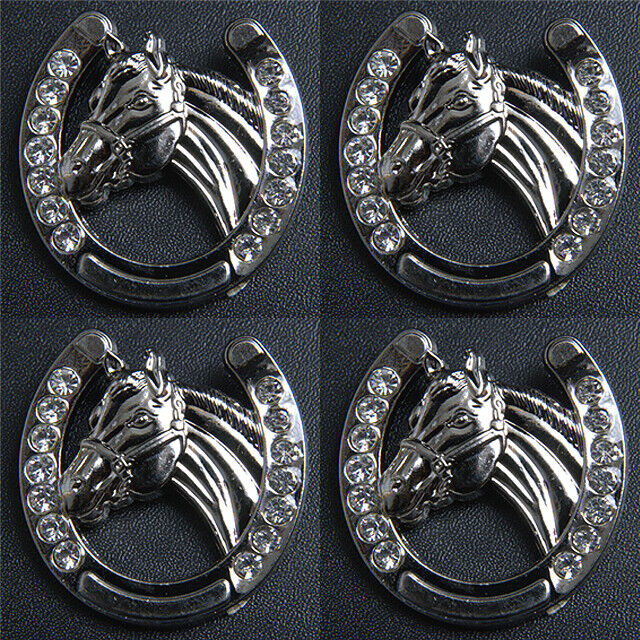 Western Screw Back Concho 1.5 In Horseshoe Silver Saddle Cowgirl Hilason