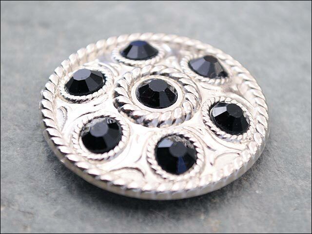 Western Screw Back Concho1 Black Crystal Wheel Bling Headstall Cowgirl