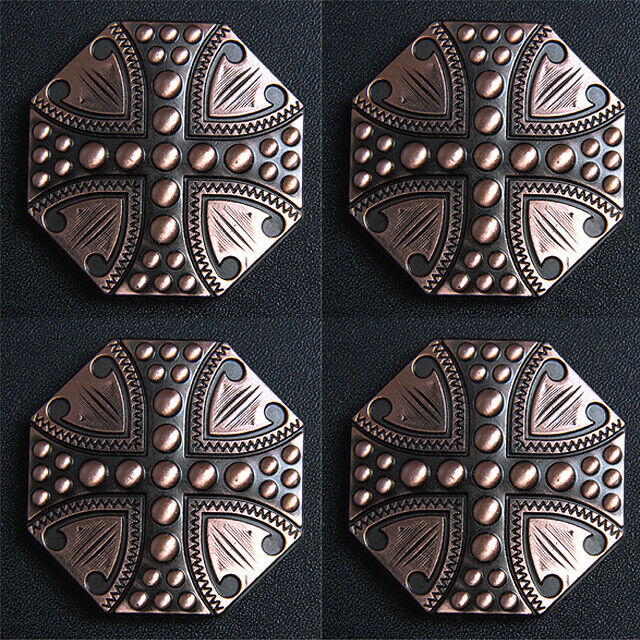 Western Screw Back Concho 1.5 In Copper Plated Cross Sign Saddle Cowgirl