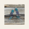 White, Blue and Purple Rodeo Inspired Rhinestone Dangle Fashion Earrings