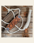 White Mule Tape Halter - Floral USA Style #MT307 on a warm cream background
