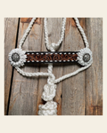 White Mule Tape Halter - White Daisy #MT203 on a warm cream background