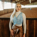 White Leopard Velvet Burnout Layering Top