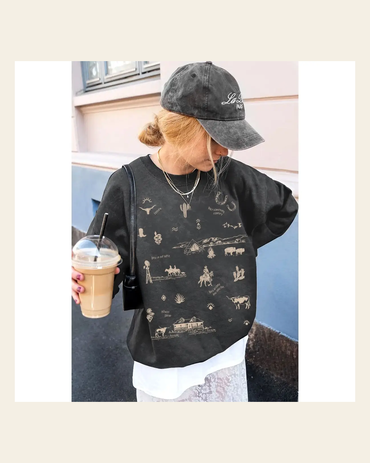 Willa Western Mineral | Crewneck on a warm cream background