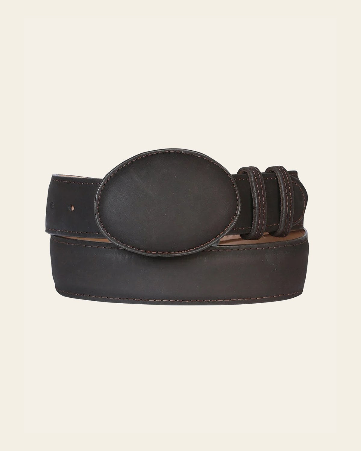 Women Denim Belt - El General - Crazy Choco 43215 on a warm cream background